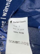 Porter Classic◆アロハシャツ/L/レーヨン/BLU_画像3