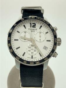 TISSOT◆QUICSTER CHRONOGARAPH/クォーツ腕時計/アナログ/ナイロン/WHT/BLK/SS/T0954