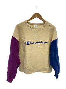 Champion◆スウェット/M/コットン/BEG/袖クレイジーカラー