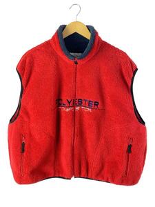 doublet◆18AW/POLYESTER FLEECE VEST/フリースベスト/M/ポリエステル/レッド