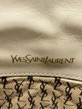 YVES SAINT LAURENT◆セカンドバッグ/ヘリンボーン/クラッチバッグ/-/WHT/無地_画像5