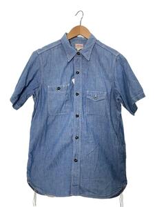 JOE McCOY◆8HOUR UNION WORK SHIRT/シャンブレーシャツ/半袖シャツ/16/コットン/IDG/無地