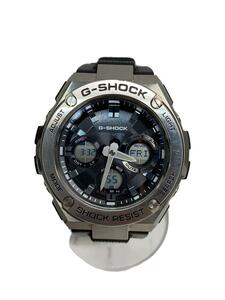 CASIO◆ソーラー腕時計・G-SHOCK/デジアナ/ラバー/SLV/BLK/SS