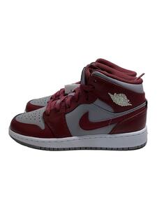 NIKE◆AIR JORDAN 1 MID_エアジョーダン 1 ミッド/22.5cm/GRY/レザー