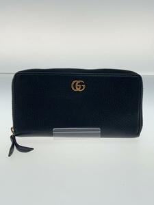 GUCCI◆長サイフ_GGマーモント/レザー/BLK/メンズ