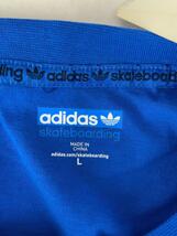 adidas◆Tシャツ/L/コットン/BLU/無地_画像3