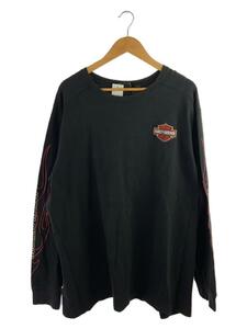 HARLEY DAVIDSON◆長袖Tシャツ/L/コットン/BLK