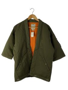 visvim◆SANJURO KIMONO DOWN JKT/ダウンジャケット/3/ナイロン/カーキ