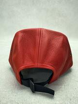 Supreme◆LEATHER CAMP CAP/キャップ/-/レザー/RED/メンズ_画像3