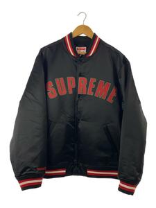 Supreme◆Mitchell & Ness/21SS/satin varsity jacket/スタジャン/XL/BLK