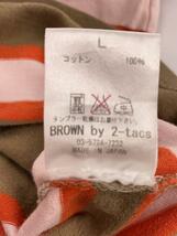 BROWN by 2-tacs◆カットソー/L/コットン/BEG/ボーダー_画像4