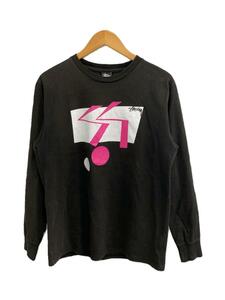 STUSSY◆長袖Tシャツ/L/コットン/BLK