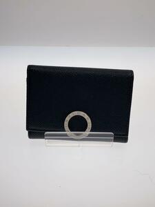 BVLGARI◆カードケース/レザー/BLK/レディース/30420