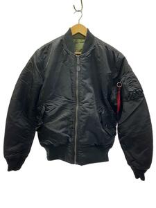 ALPHA INDUSTRIES◆リバーシブル/フライトジャケット/XL/ナイロン/BLK/無地/TA0179-8001