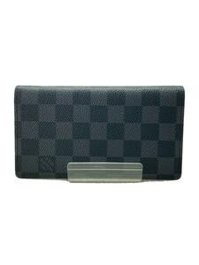 LOUIS VUITTON◆アジェンダ・ポッシュ_ダミエ・グラフィット_BLK/レザー/BLK/チェック/メンズ