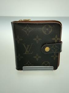 LOUIS VUITTON◆コンパクト・ジップ_モノグラム・キャンバス_BRW/PVC/BRW/メンズ