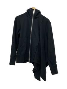 sacai◆ジップパーカー/1/コットン/BLK/無地/19-04438