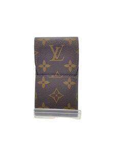 LOUIS VUITTON◆エテュイ・シガレット_モノグラム・キャンバス_BRW/レザー/BRW/ボーダー/メンズ