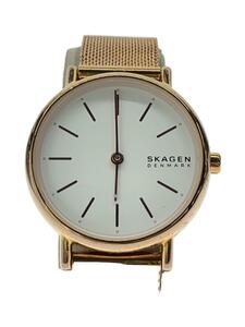 SKAGEN◆腕時計/アナログ/-/WHT/GLD/SS/SKW2694