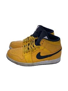 NIKE◆AIR JORDAN 1 MID/エアジョーダンミッド/イエロー/554724-700/26cm/YLW