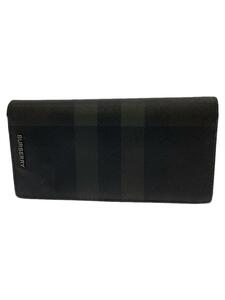 BURBERRY◆長財布/PVC/BLK/メンズ