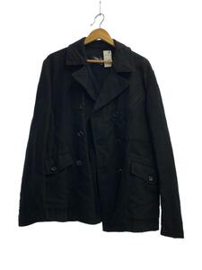 COMME des GARCONS HOMME◆縮絨ウールギャバジンピーコート/M/ウール/BLK