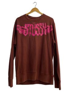 STUSSY◆発泡プリント/スウェット/XL/コットン/BRW