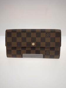 LOUIS VUITTON◆1)ポルト・フォイユ・サラ_ダミエ・エベヌ_BRW/PVC/BRW/レディース