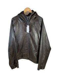 stein◆LEATHER HOODED SHORT JACKET/L/羊革/BLK/無地/ST769//