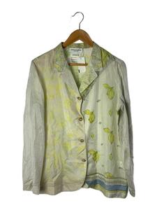 MARINE SERRE* long sleeve shirt /S/ silk / cream / total pattern //