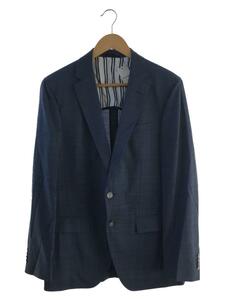 HUGO BOSS◆HARTLAY1/2B テーラードジャケット/48/ウール/BLU/チェック/SLIM FIT//