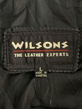 Wilsons Leather◆ダブルライダースジャケット/L/レザー/BLK●_画像3