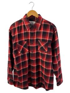 Rafu/長袖シャツ/M/コットン/RED/チェック/rafu001-23-01/standard shirt