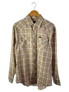 MONTGOMERY◆70s/western shirt/長袖シャツ/L/コットン/BEG/チェック