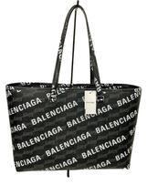 BALENCIAGA◆モノグラムトートバッグ/PVC/ブラック/総柄/702698_画像1