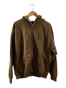 HUF◆ジップパーカー/XL/コットン/KHK/無地