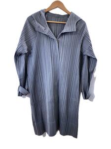 PLEATS PLEASE ISSEY MIYAKE◆コート/-/ポリエステル/グレー/PP63-JA542