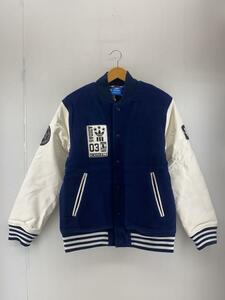 adidas◆スタジャン/M/ポリエステル/ホワイト/ネイビー/トレフォイル/ac0500/Padded Varsity JKT