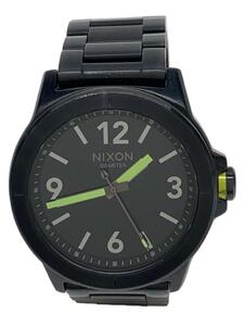 NIXON◆THE CARDIFF/カーディフ/クォーツ腕時計/アナログ/ステンレス/BLK/BLK/SS