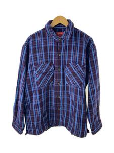 Supreme◆22AW/Heavy Flannel Shirt/ジャケット/L/コットン/BLU/総柄