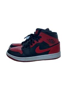 NIKE◆Air Jordan 1 Mid Bred/ハイカットスニーカー/27cm/RED/554724-074