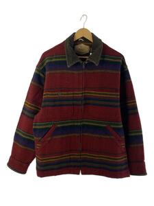 Woolrich◆ジャケット/L/ウール/レッド/ストライプ/15089