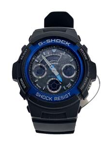 CASIO◆クォーツ腕時計・G-SHOCK/デジアナ/ラバー/BLK/BLK