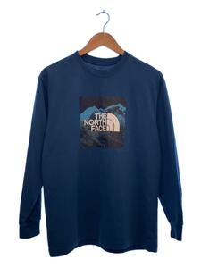 THE NORTH FACE◆L/S DIGITAL LOGO TEE_ロングスリーブデジタルロゴティー/S/ポリエステル/BLU