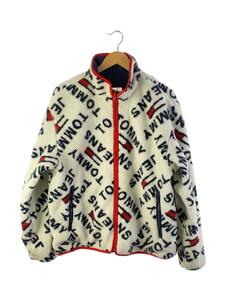 TOMMY JEANS◆リバーシブルテディジャケット/フリースジャケット/XL/ポリエステル/WHT/DM0DM07184-CBK