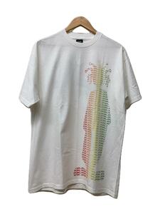 STUSSY◆00s/POSITIVE VIBRATION/シャドーマン/ラスタカラー/Tシャツ/L/コットン/WHT/プリント