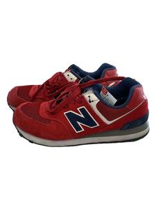 NEW BALANCE◆ML574//レッド/25cm/レッド/スウェード/若干の使用感有