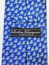 Salvatore Ferragamo◆ネクタイ/シルク/BLU/総柄/メンズ_画像5