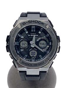 Casio ◆ Solar Watch/Digital/Rubber/BLK/BLK/SS/GST-W110