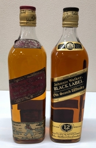 セット Johnnie Walker Red Black Label 12 ジョニーウォーカー レッド ブラックラベル 黒 赤ラベル 金キャップ ウイスキー 古酒 未開封